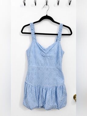 Blue Eyelet Bubble Hem Dress Boutique – Blashe Los Angeles Size Medium (NWT)